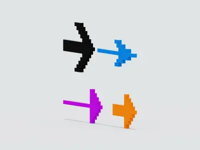 Arrow Pixel Collection Low-poly 3D model