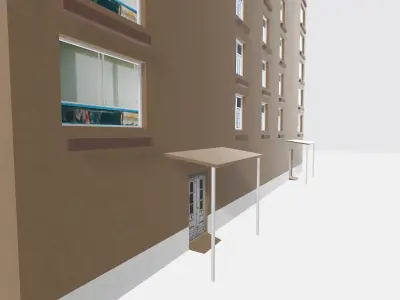 Big storey block 3d model Free low-poly 3D model