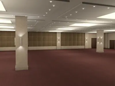 Hotel Conference Hall Low-poly 3D model