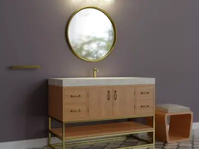Bathroom small set Low-poly 3D model