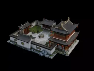  quadrangle courtyard 3D model