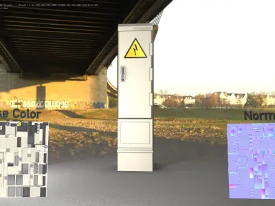 Electrical Distribution Cabinet 59 Low-poly 3D model