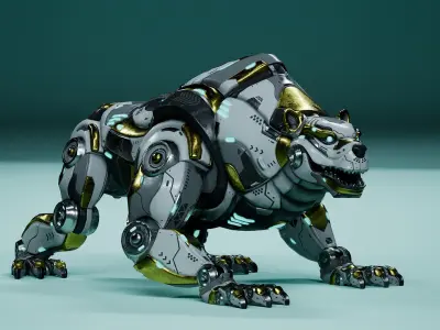 Sci-Fi Bear Low-poly 3D model