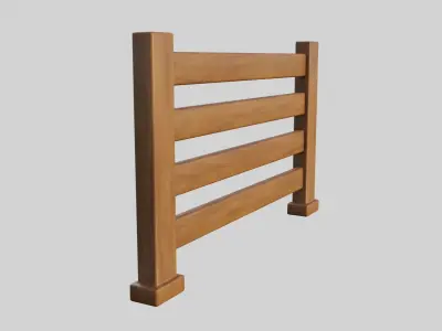 Cartoon Fence 13 Low-poly 3D model