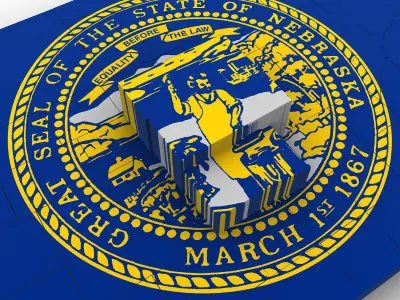 Nebraska Political Map 3D model