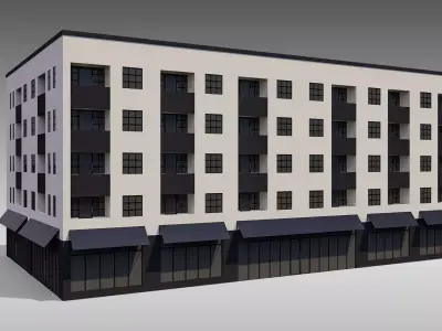 Apartment Building 002 3D model
