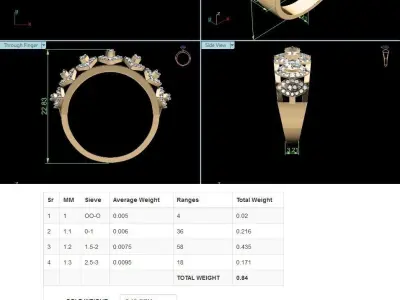 Women Ring 3D print model 56