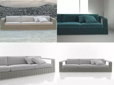 Frame 3-seat sofa 3D model