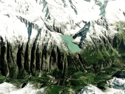 Mountain landscape Liechtenstein 3D model