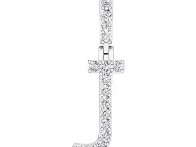 Alphabet J-letter single row pendant 3D print model