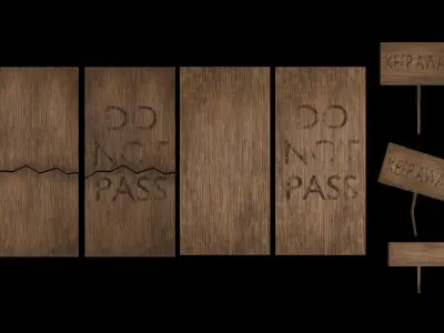 Wood Planks Low-poly 3D model