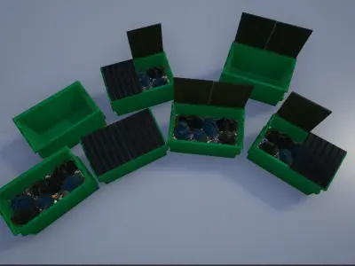 Garbage-Trash Containers-Dumpster Low-poly 3D model