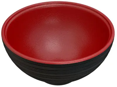 Black Classic Traditional Lidded Japanese Miso Soup Bowl 3D model