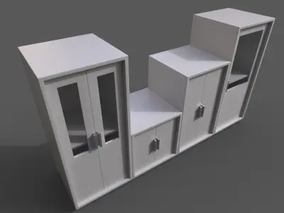 Set 2 Modern Furniture 3D Model Low-poly 3D model