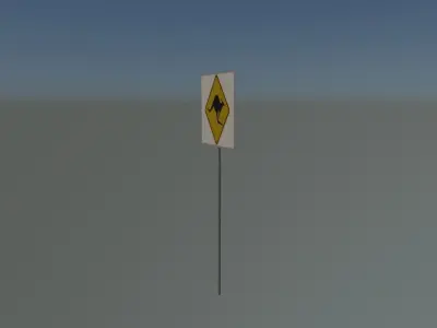 Kangaroo sign Low-poly 3D model
