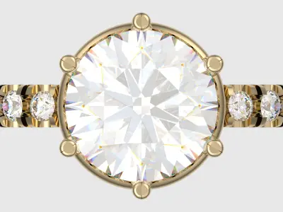 Brilliant Halo Engagement Ring JDBCo 3D print model
