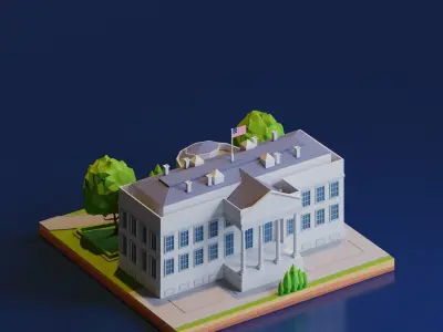 The White House Low-poly 3D model