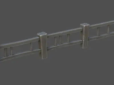 Stylized fence 3D model