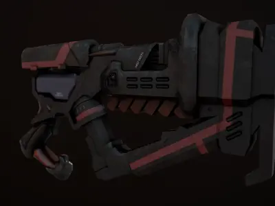 Sci-Fi Weapon - Cyber gun Low-poly 3D model