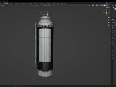 2 fire extinguisher and  advertisement kiosk  3d mode obj  fbx Low-poly 3D model