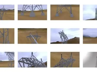 ELECTRICITY TOWER SET - 2 PIECES 3D Model Pack