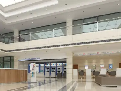 Bank Interior 03 3D model