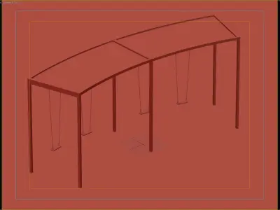 Modern Shaded Swing Structure for Parks and Playgrounds 3D model
