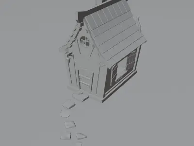 Simple Desert Witch House Low-poly 3D model