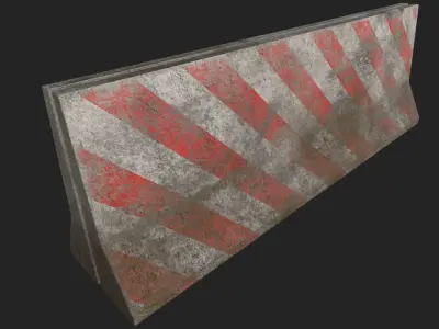 Damaged Concrete Block - Game Ready PBR Asset Low-poly 3D model