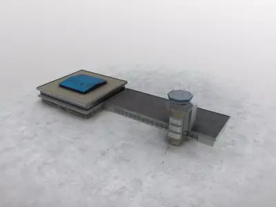 LQSA Control Tower Low-poly 3D model