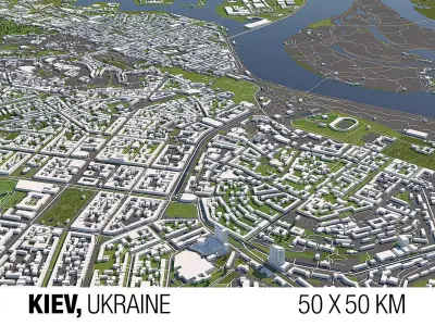 Kiev Ukraine 50x50km 3D model