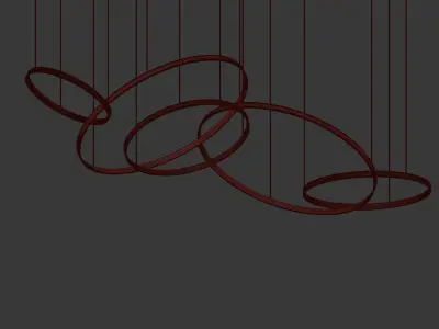 Gold Ring Chandelier 3D model