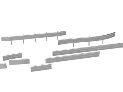 Road Railing Set 3D print model