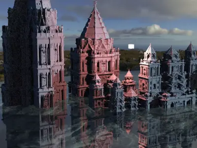 Dracula Castle Towers Kit bash  3D model