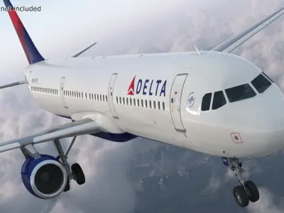  Delta Airlines Airbus A321 with Interior and Doors 