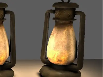 Old Steel Lantern Textured Low-poly 3D model