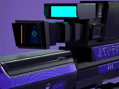 Sci-Fi Weapon Game Assets Optimized Polygon Low-poly 3D model
