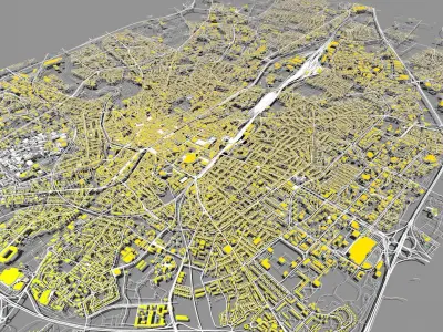 Cityscape Rennes France 3D model