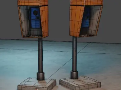 Old telephone box 3D model