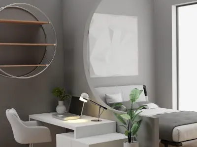 Bedroom interior 3D model 60