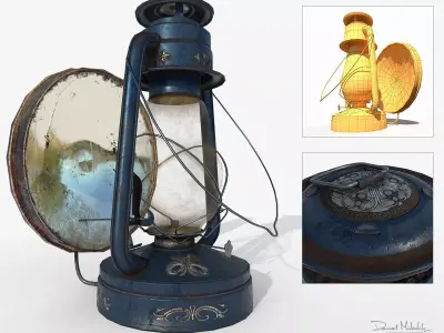 Old Oil Lamp PBR Low Poly Low-poly 3D model