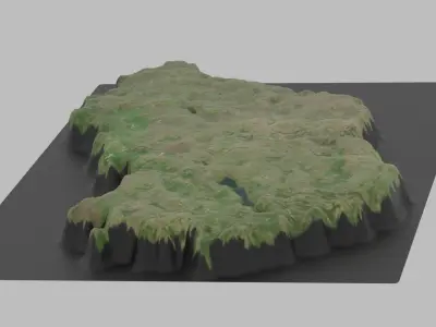 Hungary Map Country Low-poly 3D model