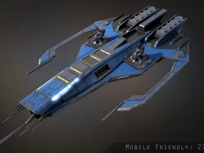 Phalanx Corvette Low-poly 3D model