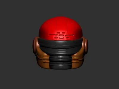 Gas mask helmet 3d model scifi Low-poly  3D model 5