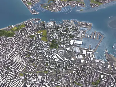 Portsmouth  Low-poly 3D model