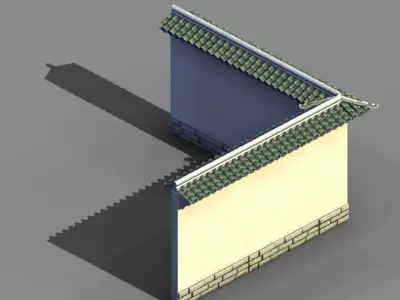 Game River Yang City - a small wall -02 3D model