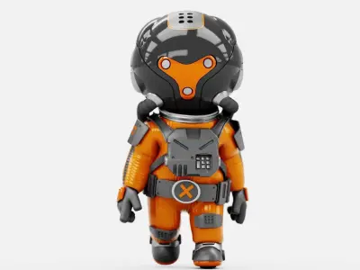 TOON  ASTRONAUT K-3000  RIGGED 3D model