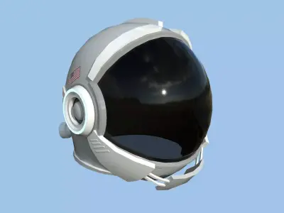Astronaut Helmet 03 - USA Gray - Character Design Fashion Low-poly 3D model