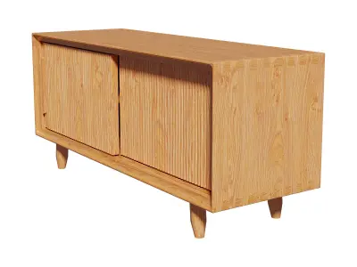 Homary Rustic Storage Bench with Sliding Doors  3D model