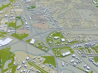 Tuscaloosa Alabama USA 50km Low-poly 3D model
